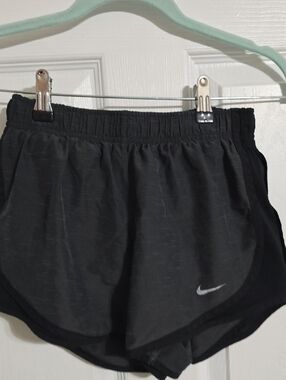 Nike Black Sport Shorts with Silver Swoosh